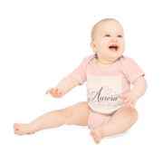 Aurora Baby Bodysuit — Personalized Pink Name Organic Short Sleeve Onesie - Image 6