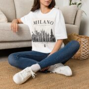 Milano Italia Skyline T-Shirt — Vintage Duomo Graphic Tee - Image 2
