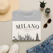 Milano Italia Skyline T-Shirt — Vintage Duomo Graphic Tee - Image 13