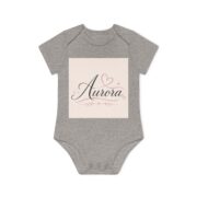 Aurora Baby Bodysuit — Personalized Pink Name Organic Short Sleeve Onesie - Image 7
