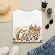 Coffee Queen T‑Shirt — Vintage Crown Latte Design