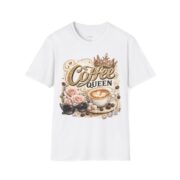 Coffee Queen T‑Shirt — Vintage Crown Latte Design - Image 3