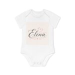 Personalized Baby Bodysuit – 'Elena' Script Name Onesie (Pink Heart)