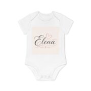 Personalized Baby Bodysuit – 'Elena' Script Name Onesie (Pink Heart)