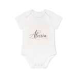 Personalized Baby Bodysuit — "Alessia" Script Name Design with Hearts