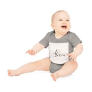 Personalized Baby Bodysuit — "Alessia" Script Name Design with Hearts - Image 9