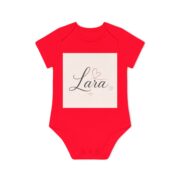 Personalized 'Lara' Baby Bodysuit — Soft Pink Heart Name Onesie - Image 10