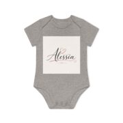 Personalized Baby Bodysuit — "Alessia" Script Name Design with Hearts - Image 7