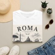 Roma Italia Graphic T-Shirt — Vintage Rome Cityscape Tee - Image 2