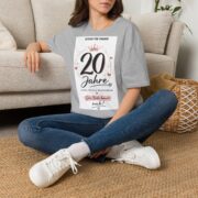 20 Jahre Geburtstag T-Shirt für Frauen – "20 Jahre" Jubiläums-Shirt mit Krone & Herzen - Image 13