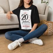 20 Jahre Geburtstag T-Shirt für Frauen – "20 Jahre" Jubiläums-Shirt mit Krone & Herzen - Image 5